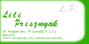 lili prisznyak business card